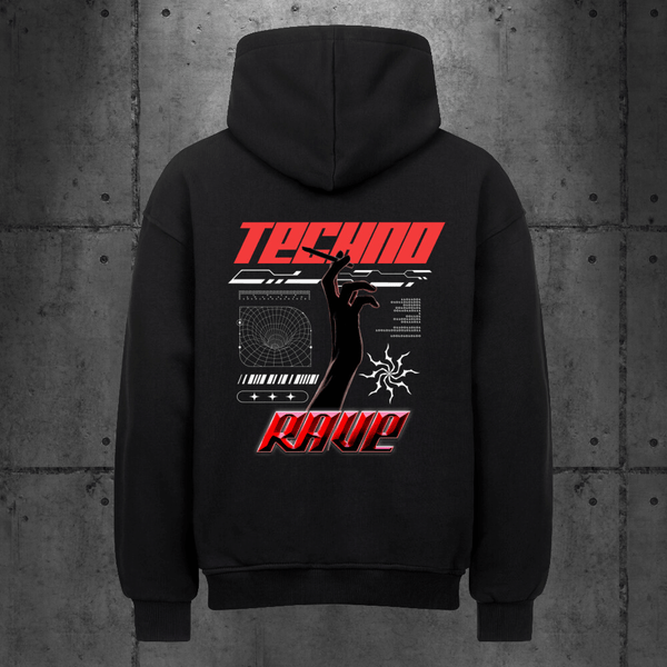 Techno Rave Backpatch Hoodie