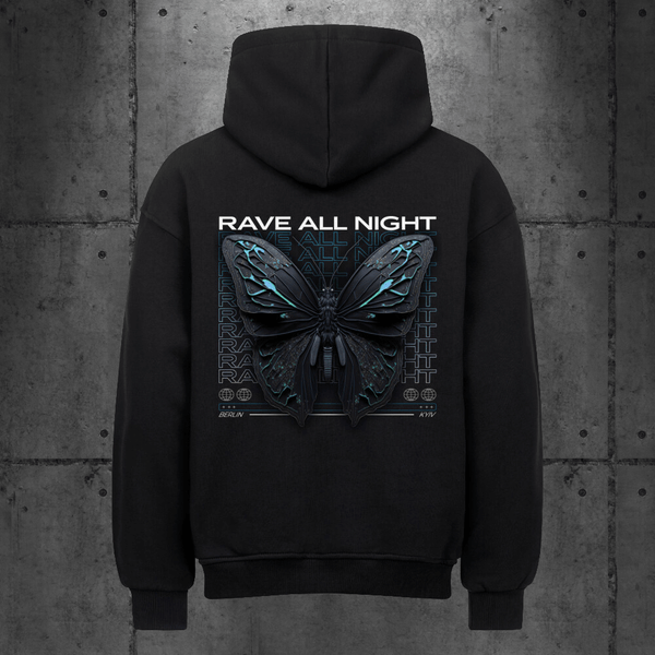 Rave All Night Backpatch Hoodie
