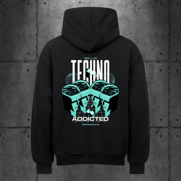 Techno Addicted Backpatch Hoodie